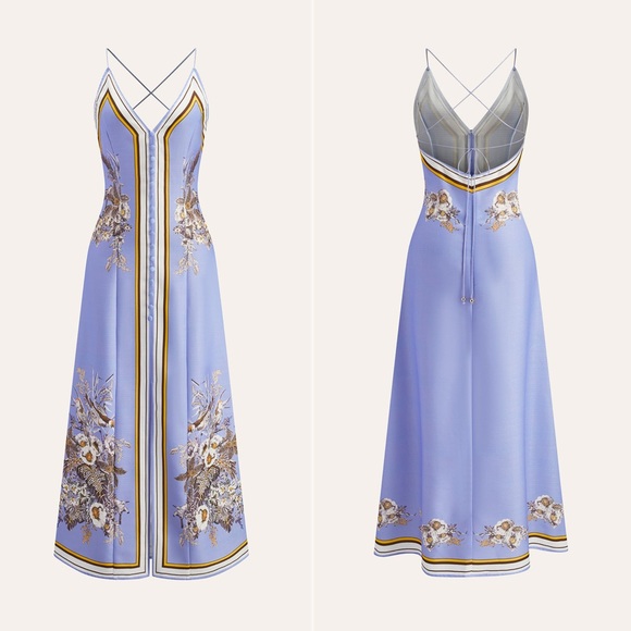 NWT | Commense | Casual Floral Printed Halter Long Dress | Sz M - Picture 2 of 10